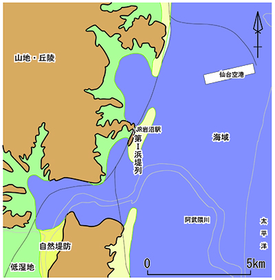 6,500年前頃の地形（推定図）